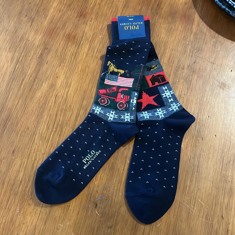 Polo Country Ralph Lauren USA Flag Equestrian Truck Duck Socks Mens shoe 6-12.5